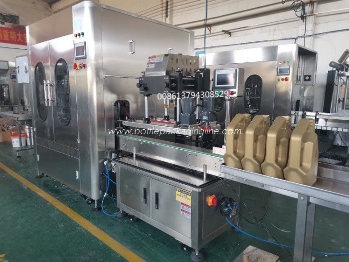 Viscosity Liquid Lube Oil Bottle Filling Line Touch Screen